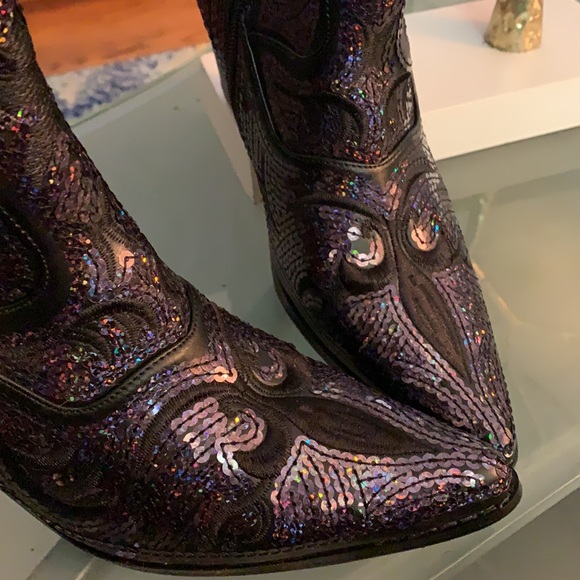 Awesome super cute purple sparkling cowboy boots size 7 excellent condition - Picture 5 of 6